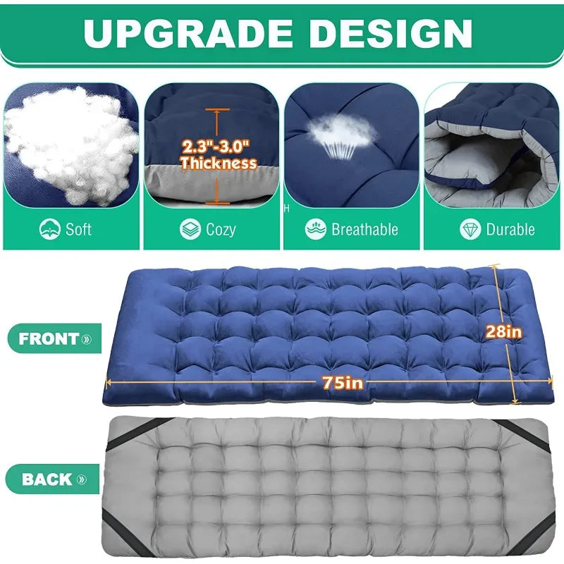 XL Folding Cot with Comfortable 2 Sided Mattress