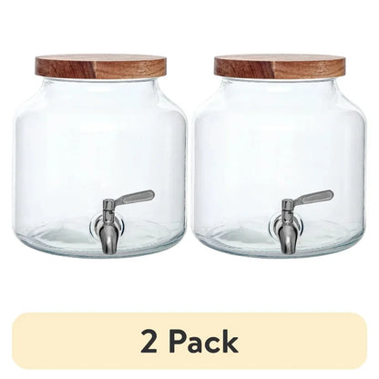 Vintage Glass Beverage Dispensers - Set of 2