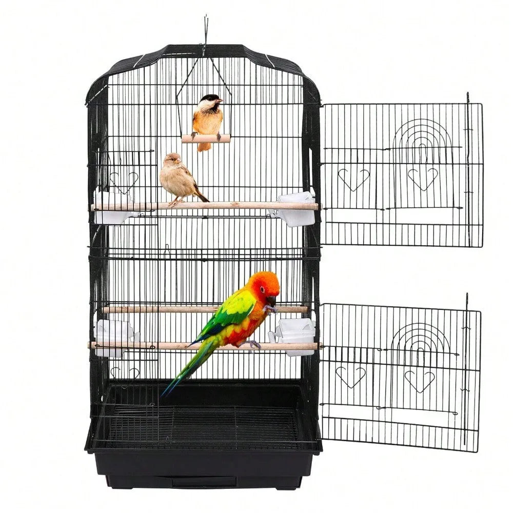 Rolling Bird Cage with Stand & Tray