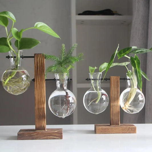 Hydroponic Planter with Wooden Stand